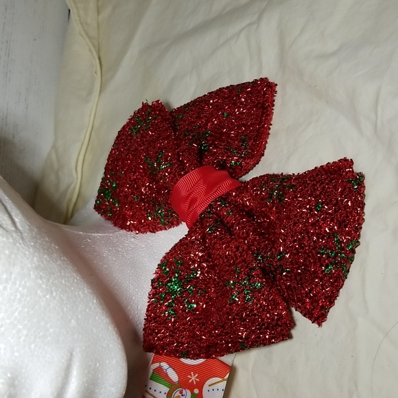 HOLIDAY HAIR BLING SET OF 4 FASCINATOR HAIR BOW SET OF HAIR BOWS - Picture 4 of 8